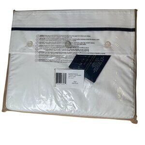 Ralph Lauren Organic Cotton Palmer Queen Flat Sheet Polo Navy NEW